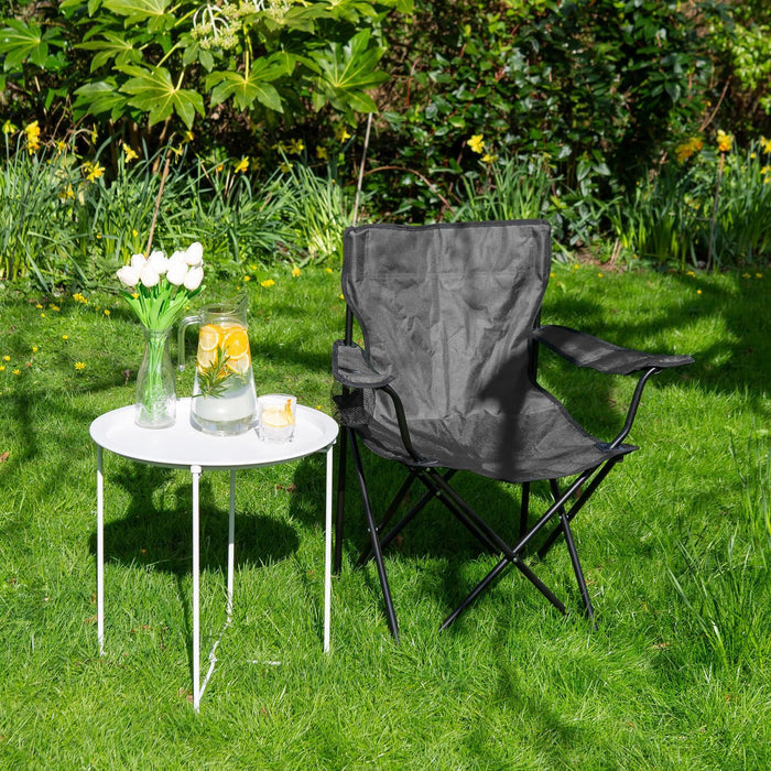 Folding Black Canvas Camping Chair
