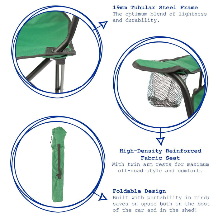 Folding Black Canvas Camping Chair