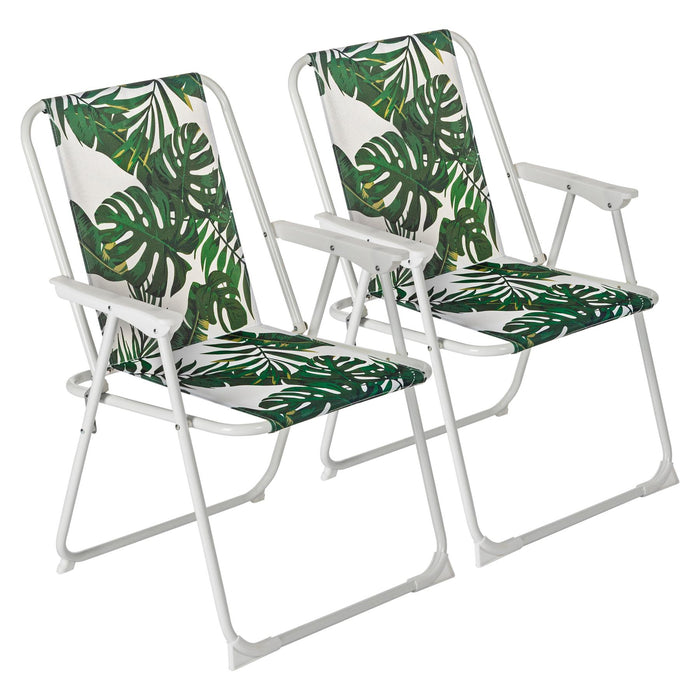 Folding Metal Beach Chairs - Pack of Two