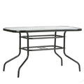 Four-Seater Sussex Black Metal Glass Top Garden Table 120cm x 70cm