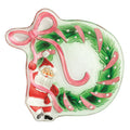 FUSED GLASS SANTA BOW WREATH PLATE
