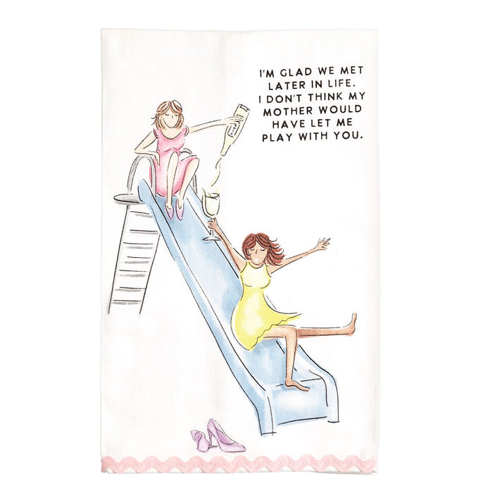 GLAD WE MET RICRAC TOWEL