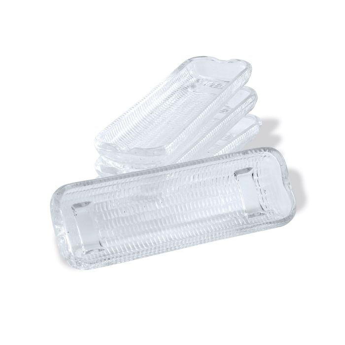 GLASS CORN DISHES, SET OF 4