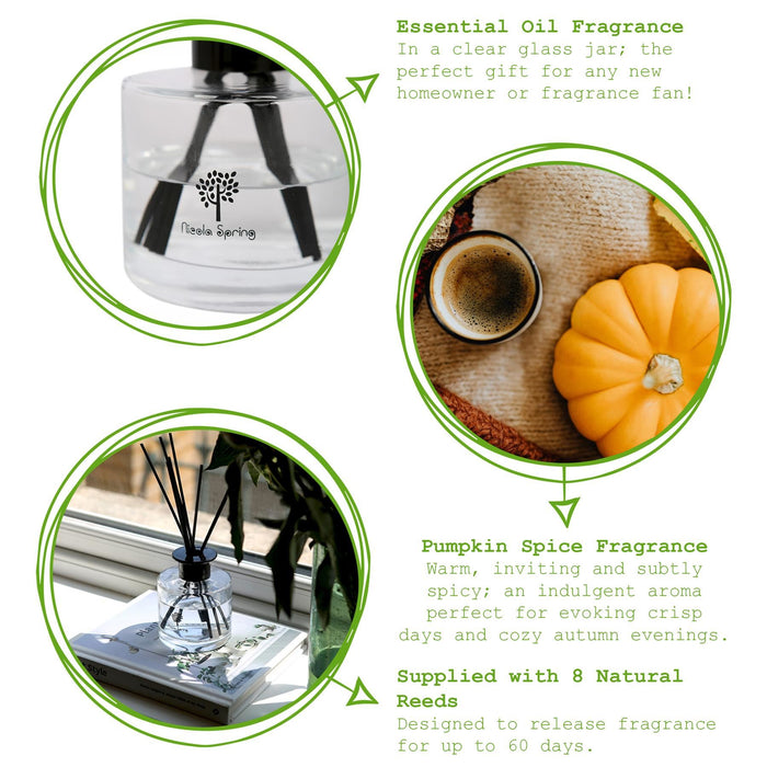 Glass Reed Diffuser - 200ml - Pumpkin Spice