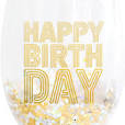 GLITTER HAPPY BIRTHDAY WINE GLASS