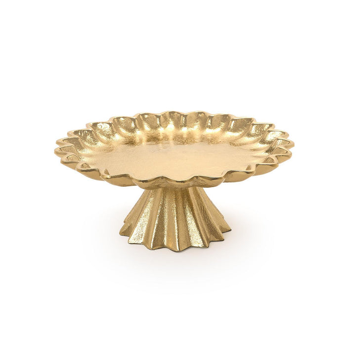 GOLD SCALLOPED EDGE CAKE STAND, MEDIUM