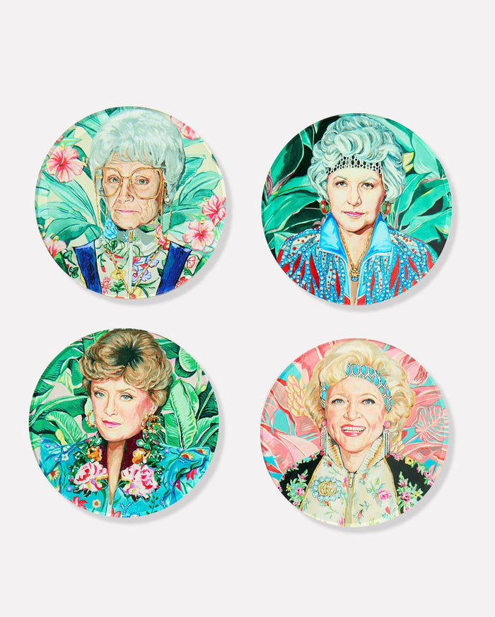 GOLDEN GALS COASTERS, SET of 4