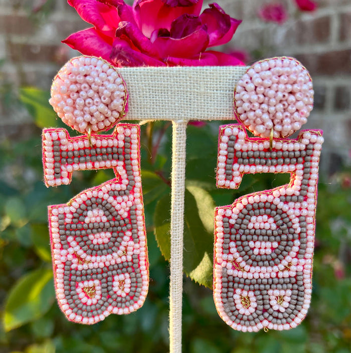 Greek Beaded Earrings- Gamma Phi Beta