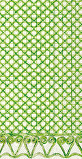 GREEN BOTANICAL CANE GUEST TOWEL NAPKIN