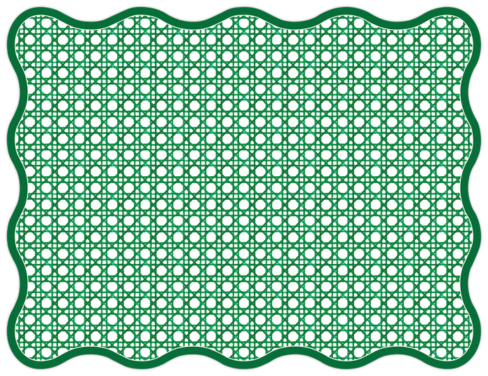 GREEN CANE RATTAN TRELLIS PAPER PLACEMAT