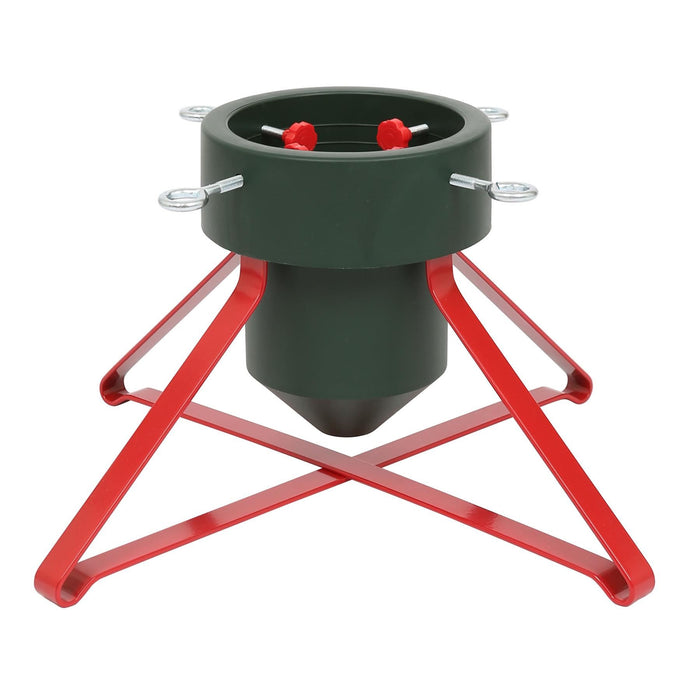 Green & Red Premium Real Christmas Tree Stand - Medium