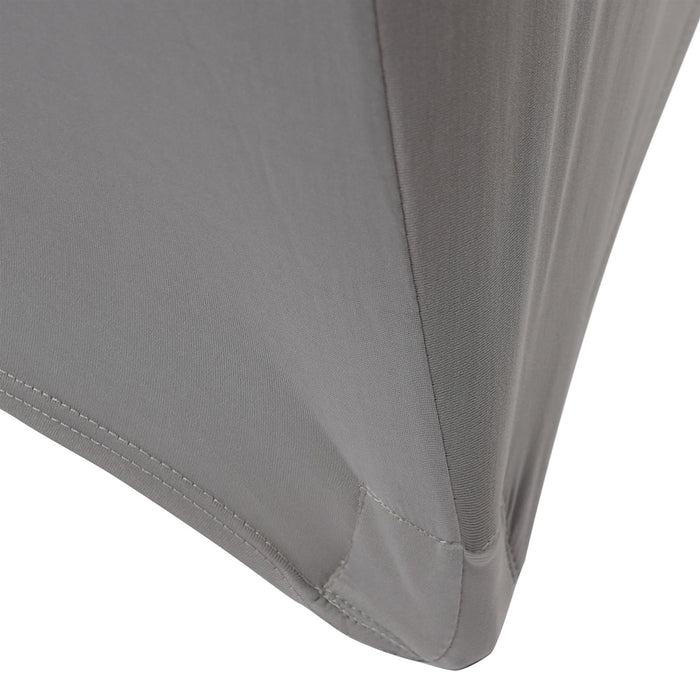 Grey 6ft (180cm) Rectangular Spandex Fitted Tablecloth