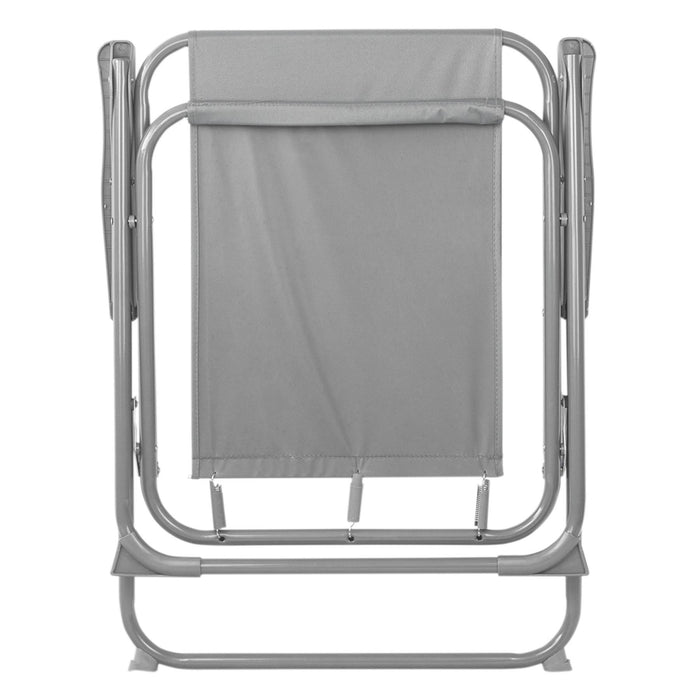 Grey Folding Metal Beach Chairs - Pack of Two