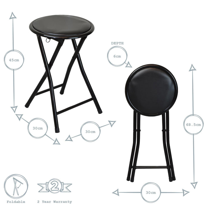 Grey Padded Folding Stool