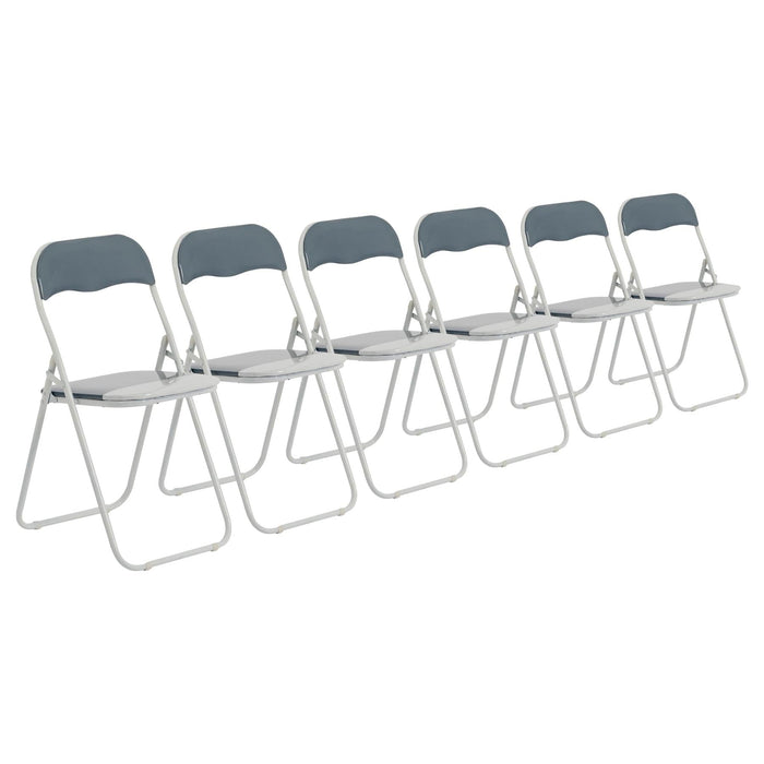 Grey Wave Padded Folding Chair - Pack of Six