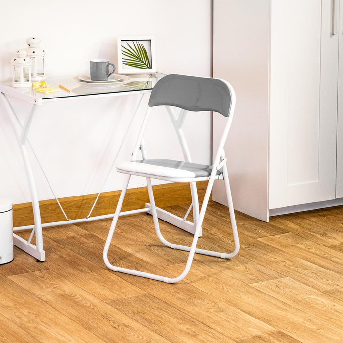 Grey Wave Padded Folding Chair - Pack of Six