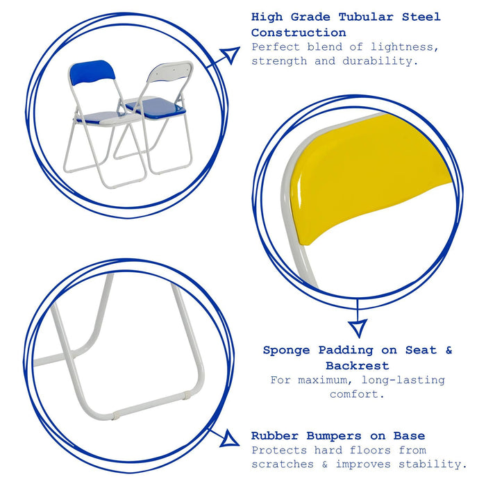 Grey Wave Padded Folding Chair - Pack of Six