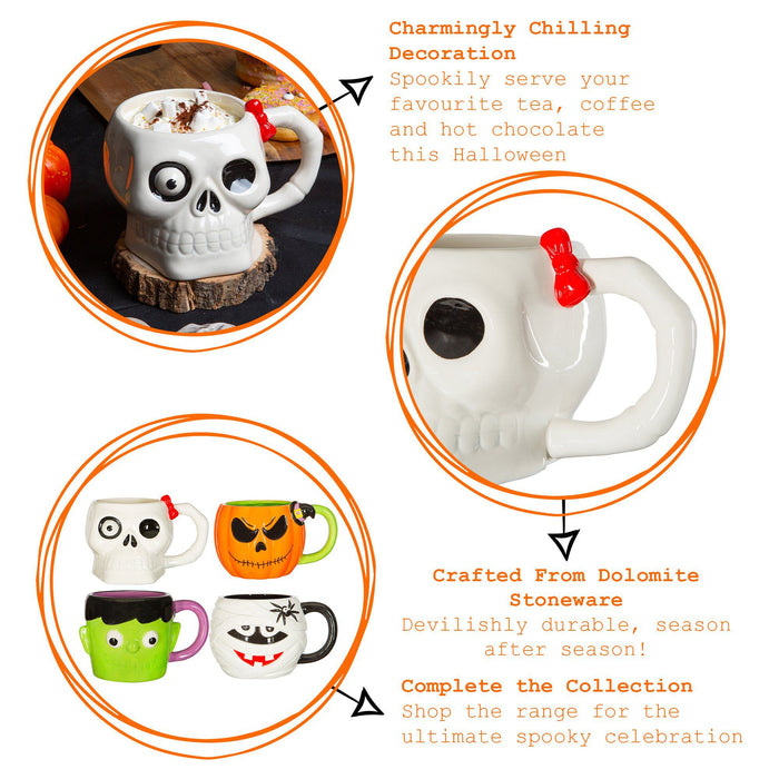 Halloween Skull Stoneware Mug