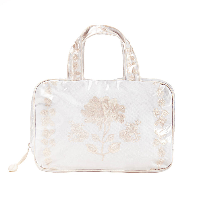 HANGING COSMETIC BAG, IVORY PEONY