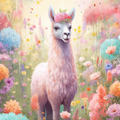 Happy Llama In Flowers