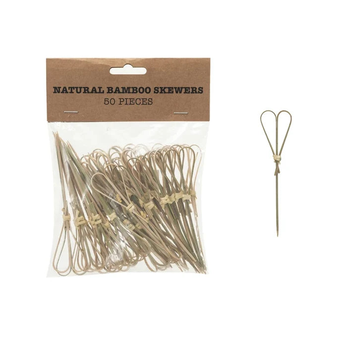 HEART SHAPED BAMBOO SKEWERS, SET OF 50