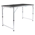 Height Adjustable Aluminium Folding Black Picnic Table