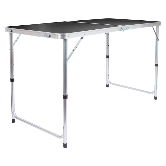 Height Adjustable Aluminium Folding Black Picnic Table