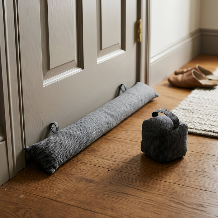 Herringbone Door Stop & Draught Excluder Set
