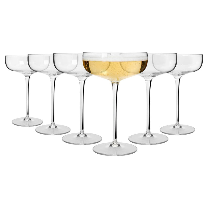 220ml Hoxton Crystal Champagne Coupe Glasses - Pack of 6