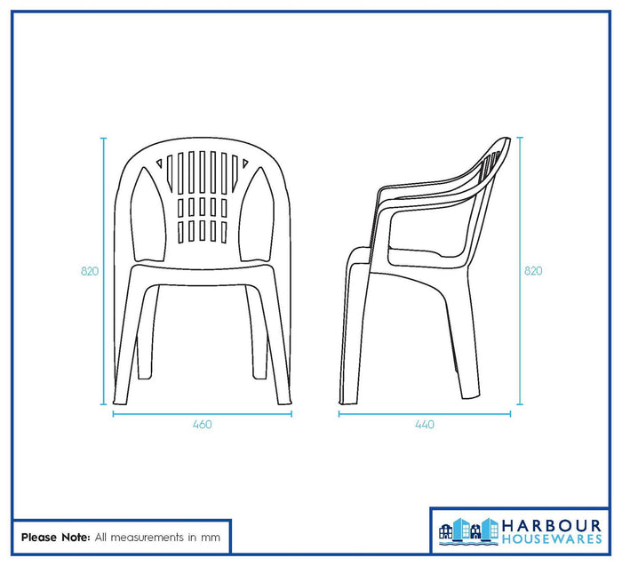 Irem Garden Dining Chairs - White - Pack of 6