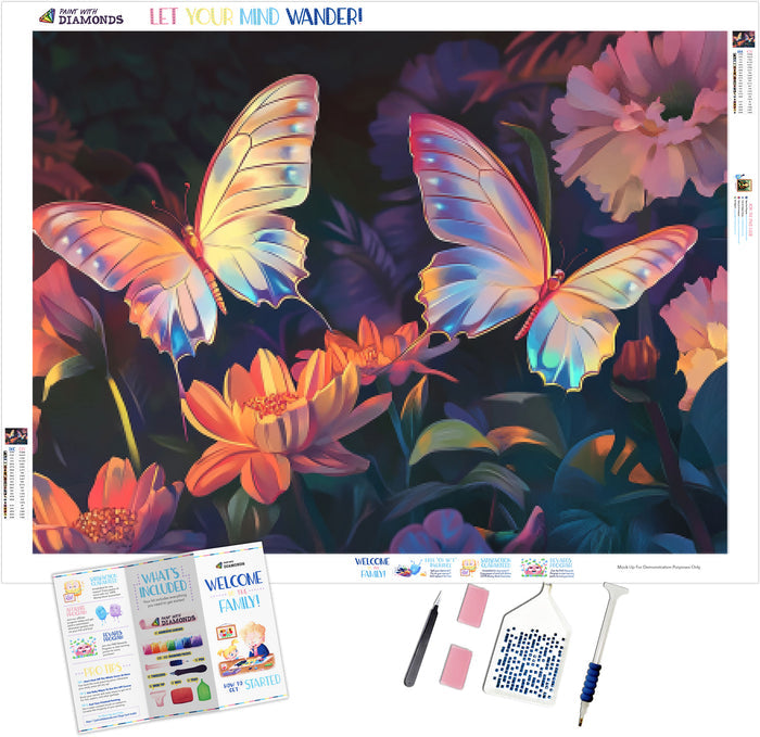 Iridescent Butterflies Floating