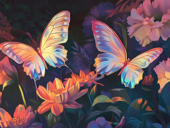 Iridescent Butterflies Floating