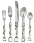 Irons and leathers equine flatware set. Pewter & stainless steel. Your Western Decor