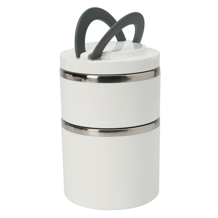 Kitchen Details Round Twist Stainless Steel Insulated Lunch Box | 2 Tiers