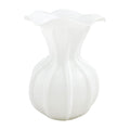 LARGE RUFFLE GLASS VASE