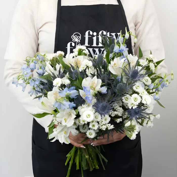 Light Blue Magic Diy Flower Kit Apron - Image