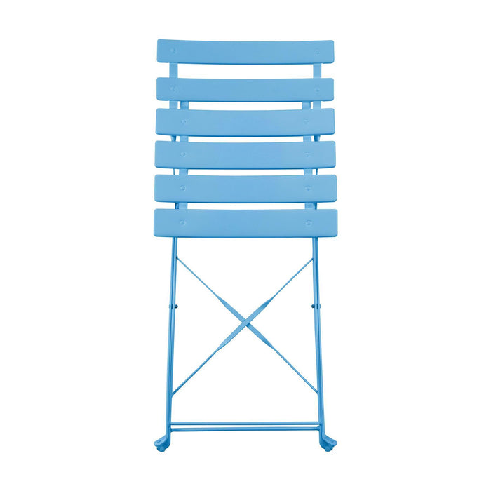 Light Blue Two-Seater Round Bistro Set