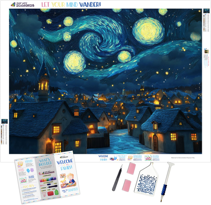 Lively Starry Night Village