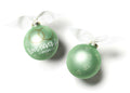 Front and Back View of Love Never Fails Glass Ornament Placed Side by Side