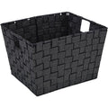 LUREX LARGE STRIPED WOVEN STRAP TOTE W/ OPEN HANDLES-13x15x10- TOTE