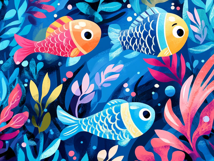 Magical Underwater Scene Colorful Fish