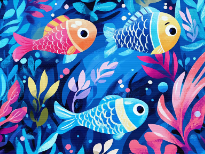 Magical Underwater Scene Colorful Fish