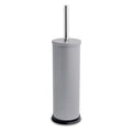 Matt Grey Round Stainless Steel Toilet Brush & Holder