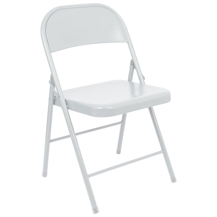 Matt White Metal Folding Chair