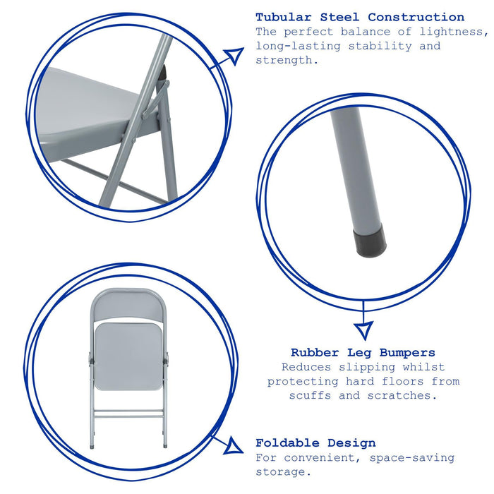 Matt White Metal Folding Chair