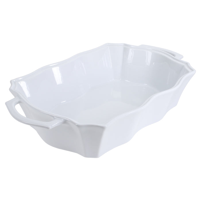 MEDIUM ROCOCO RECTANGLE BAKER, 3.75 QT