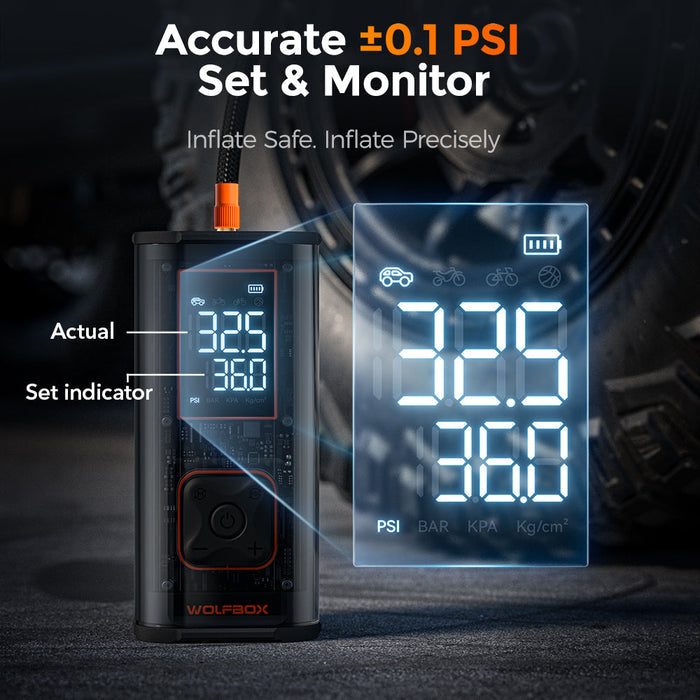 WOLFBOX MegaFlow 24 Pro Portable Tire Inflator  WOLFBOX