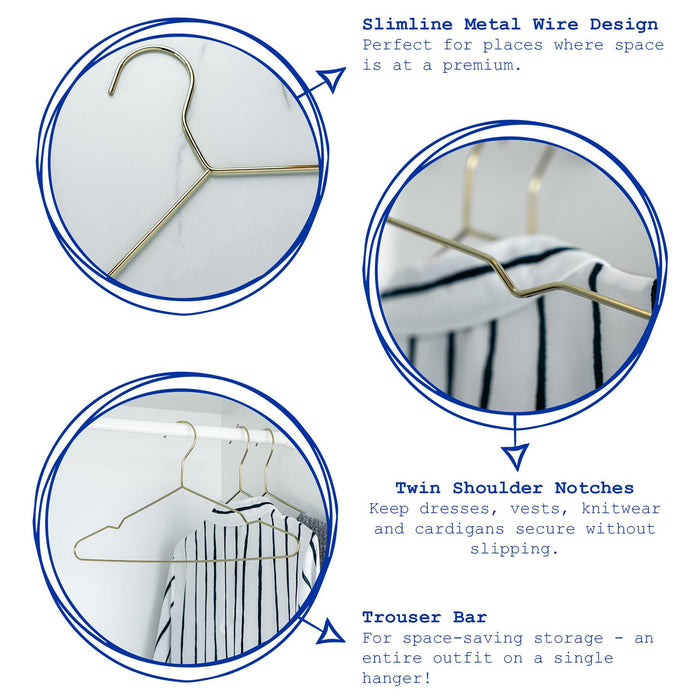 Metal Coat Hangers - Pack of 10