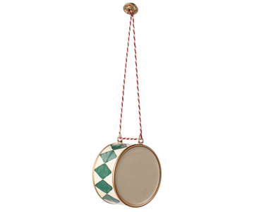 Metal ornament, Large drum - Dark green