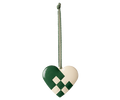 Metal ornament, Small heart - Dark green